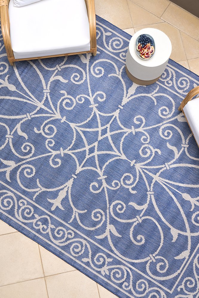 Haven Blue & White Outdoor Floor Rug