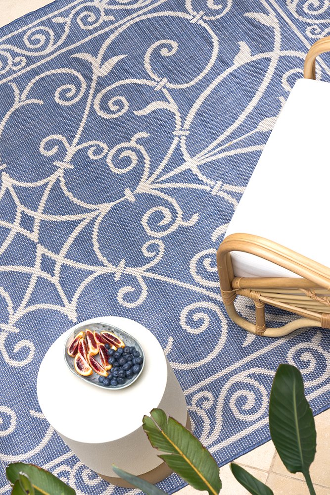 Haven Blue & White Outdoor Floor Rug
