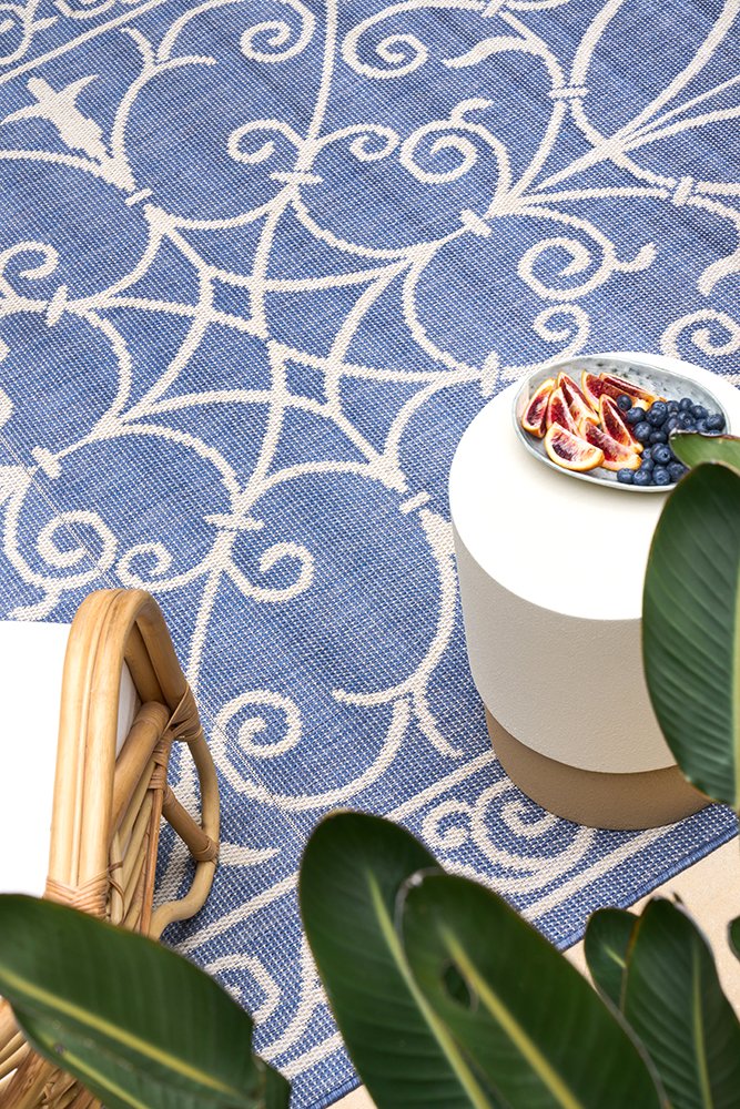 Haven Blue & White Outdoor Floor Rug