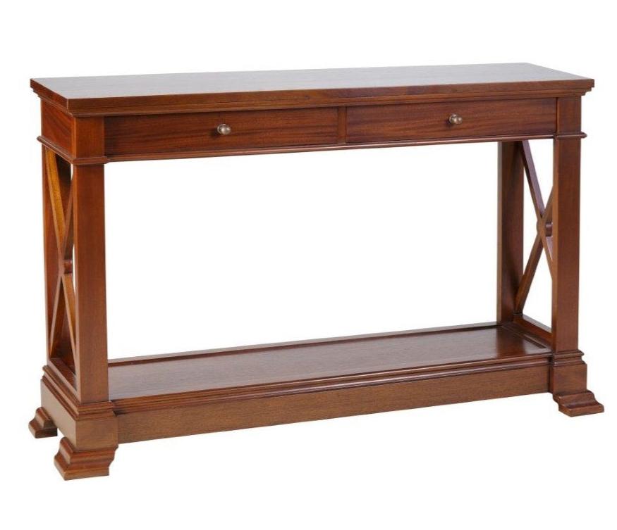 Bayview Two Drawer Console Hall Table In Walnut