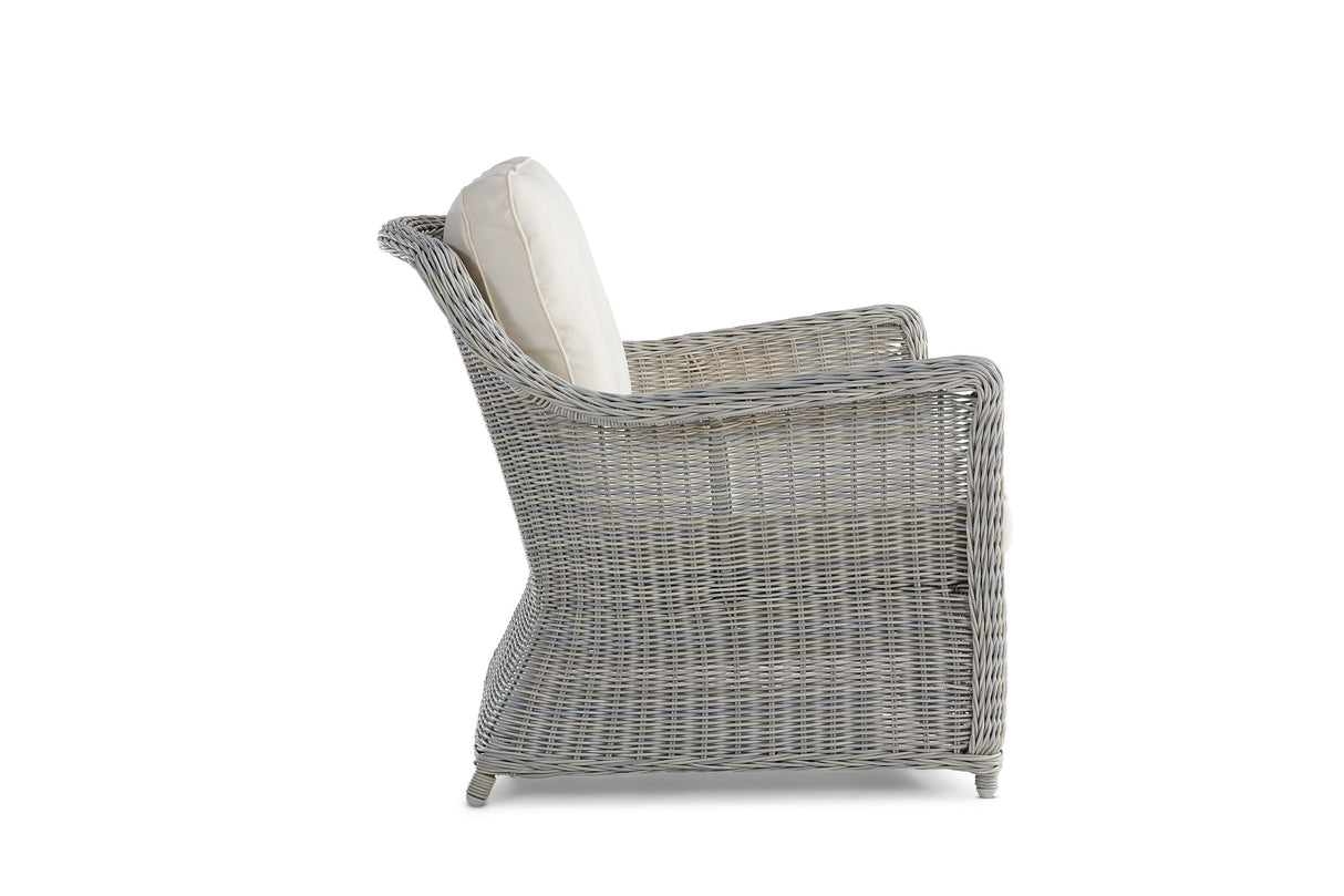 Byron Outdoor Lounge Chair in White Grey