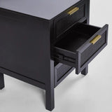Winslow Three Drawer Bedside Table in Black