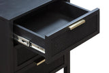 Winslow Three Drawer Bedside Table in Black