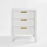Winslow Three Drawer Bedside Table in White