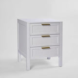 Winslow Three Drawer Bedside Table in White