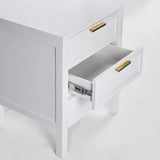 Winslow Three Drawer Bedside Table in White