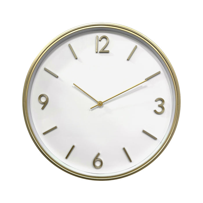 Large Gold Wall Clock With White Face
