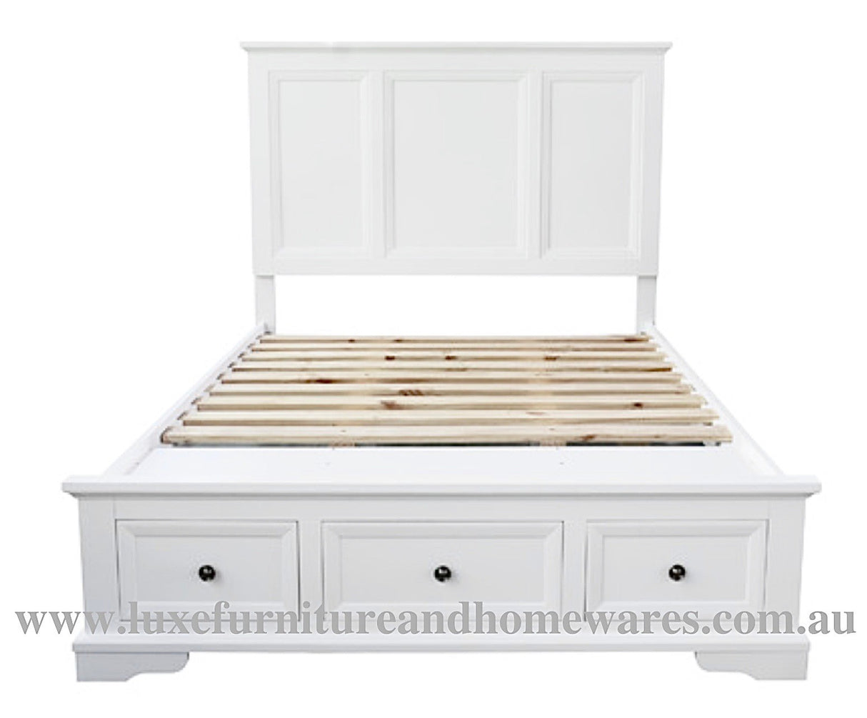 Ex-Display Bayview White Queen Size Bed Frame
