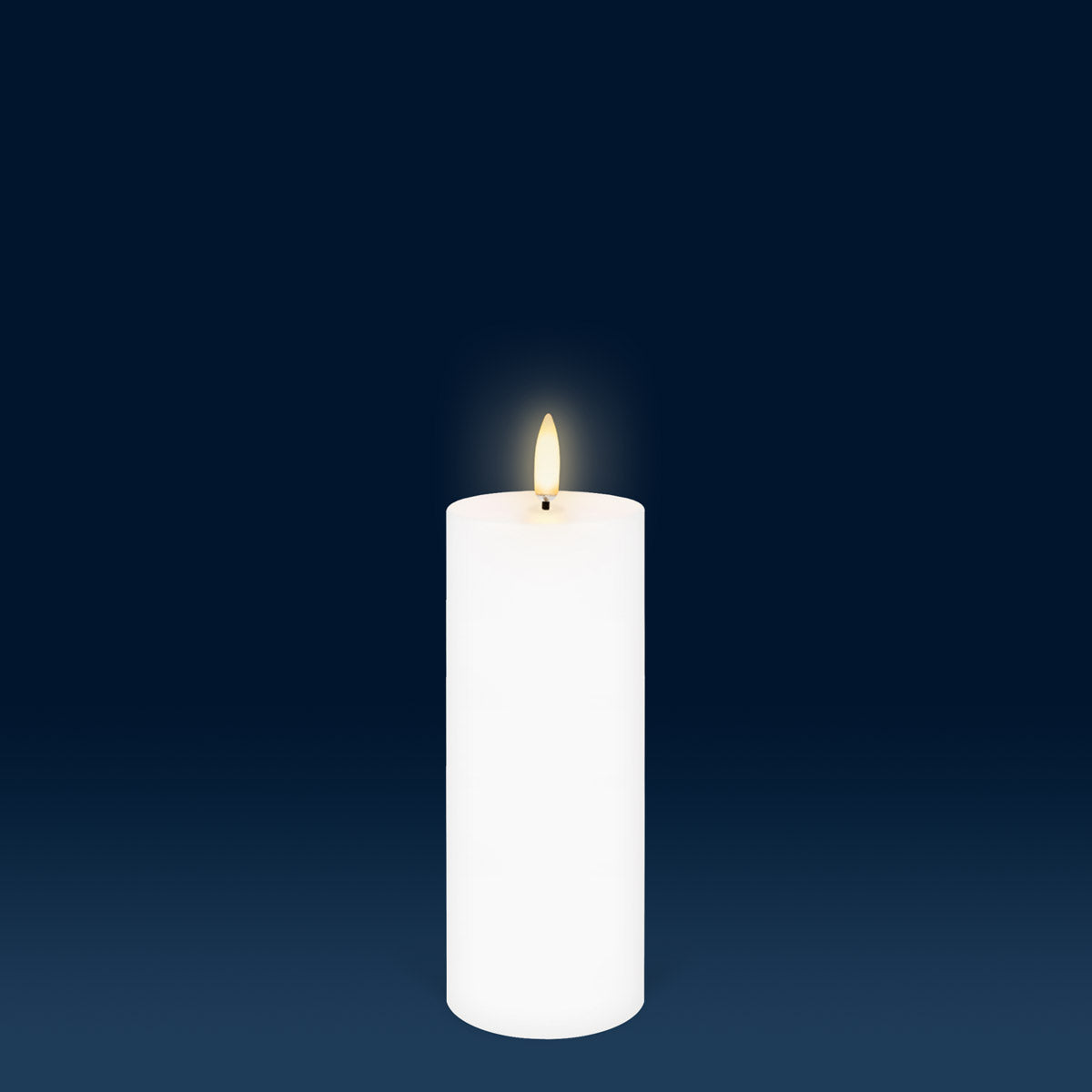 Nordic White Flameless Candle - Slim Pillar Medium