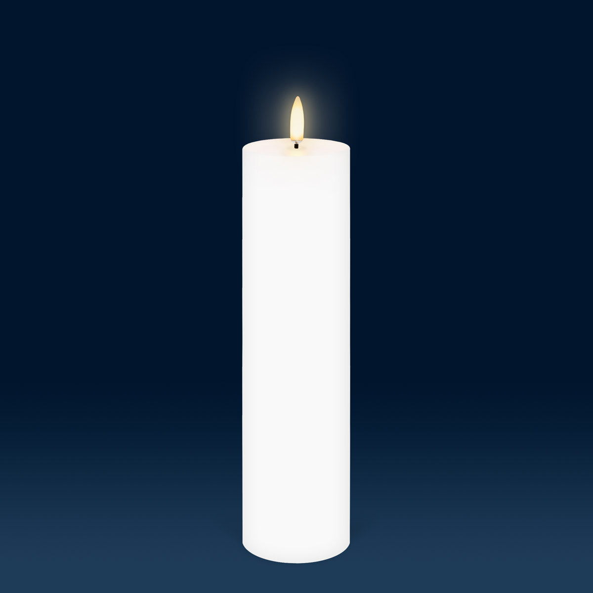 Nordic White Flameless Candle - Slim Pillar Large