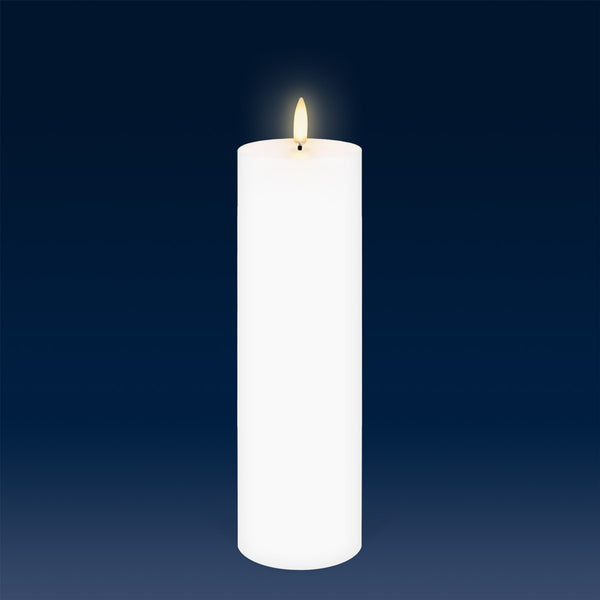 Nordic White Flameless Candle - Slim Pillar Extra Large