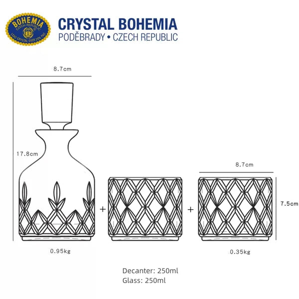 Bohemia Crystal Three Piece Whisky Set