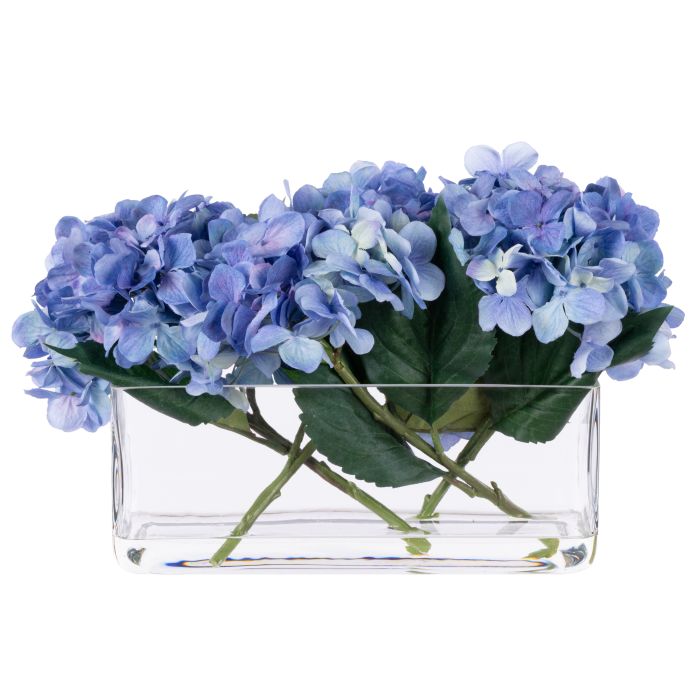 Blue Hydrangea Planter In Glass Vase