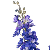 Tall Blue Delphinium & Hydrangea Arrangement In Glass Vase