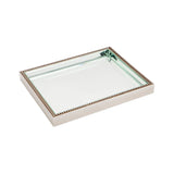 Antique Silver Luxury Beaded Mirror Tray