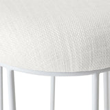 Brooklyn White Kitchen Stool With Natural Linen