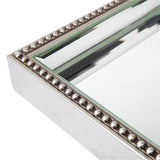 Antique Silver Luxury Beaded Mirror Tray