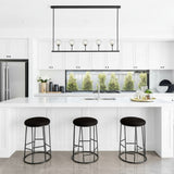 Brooklyn Black Kitchen Stool With Black Linen