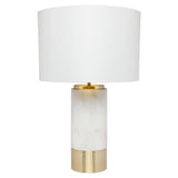 Athena Marble Table Lamp with White Linen Shade