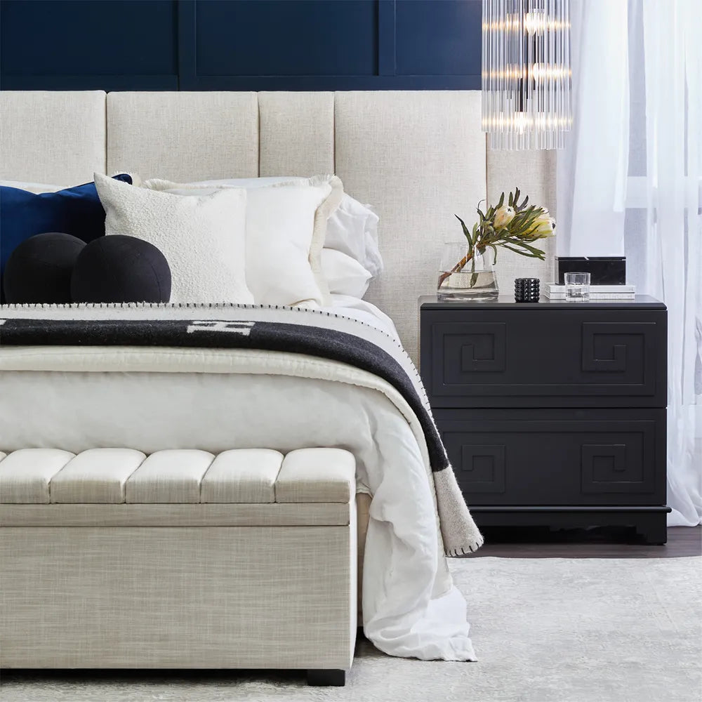 Athena Bedside Table in Black