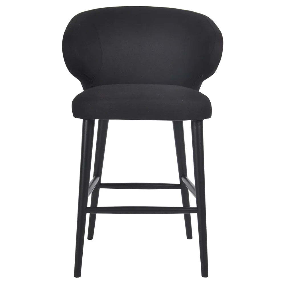 Brooklyn Kitchen Stool in Black Linen