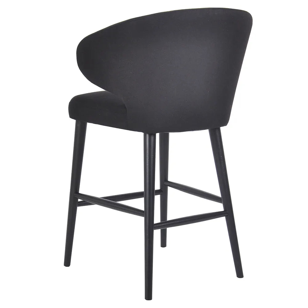 Brooklyn Kitchen Stool in Black Linen