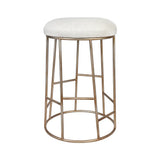 Brooklyn Gold Kitchen Stool With Natural Linen