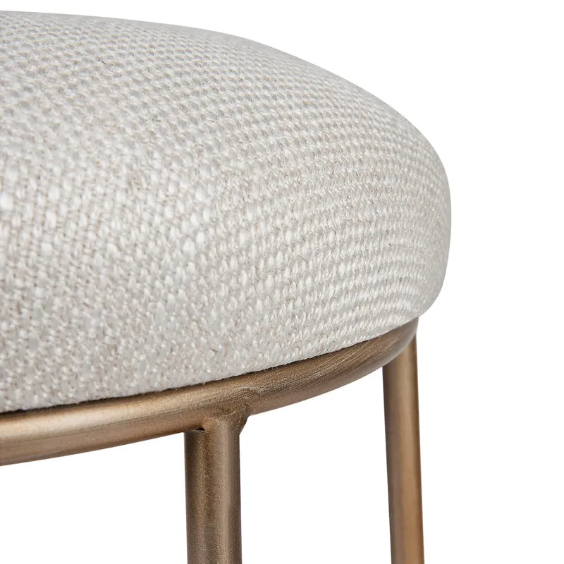 Brooklyn Gold Kitchen Stool With Natural Linen