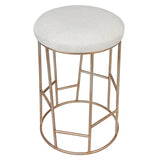 Brooklyn Gold Kitchen Stool With Natural Linen