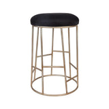 Brooklyn Gold Kitchen Stool With Black Linen