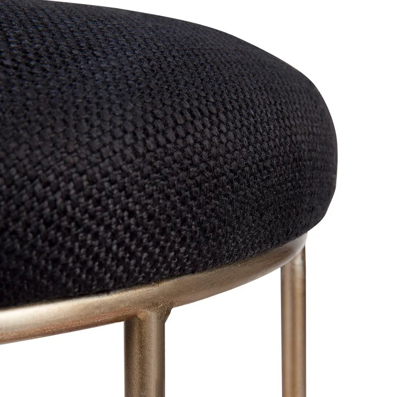 Brooklyn Gold Kitchen Stool With Black Linen