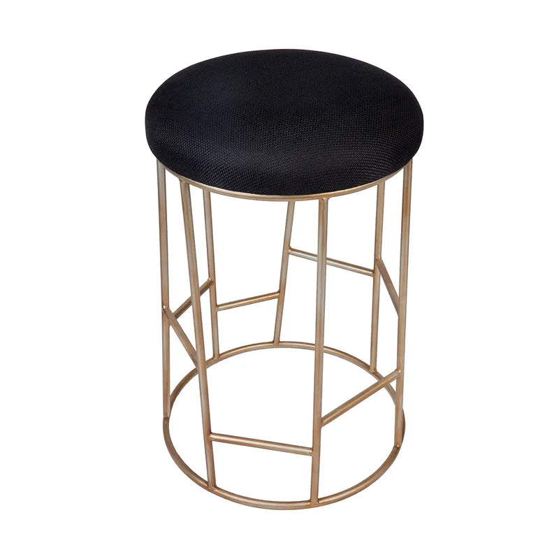 Brooklyn Gold Kitchen Stool With Black Linen