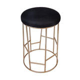 Brooklyn Gold Kitchen Stool With Black Linen