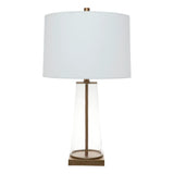 Regency Glass Table Lamp with Linen Shade