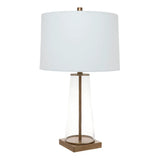 Regency Glass Table Lamp with Linen Shade