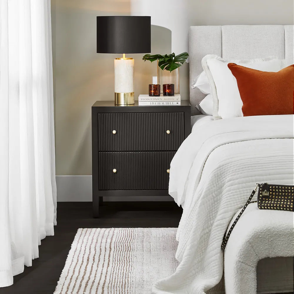 Aspen Large Bedside Table in Black