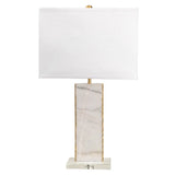 Pallas Marble Table Lamp with White Shade