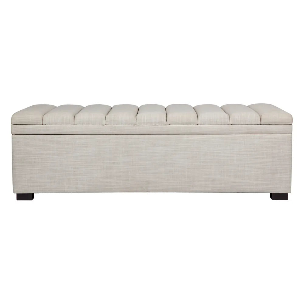 Storage Bench Ottoman in Oatmeal