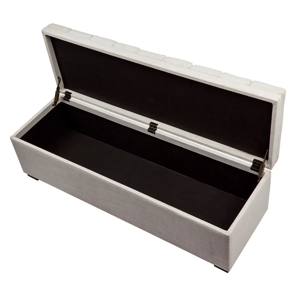 Storage Bench Ottoman in Oatmeal