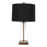 Regency Glass Table Lamp with Black Linen Shade