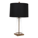 Regency Glass Table Lamp with Black Linen Shade