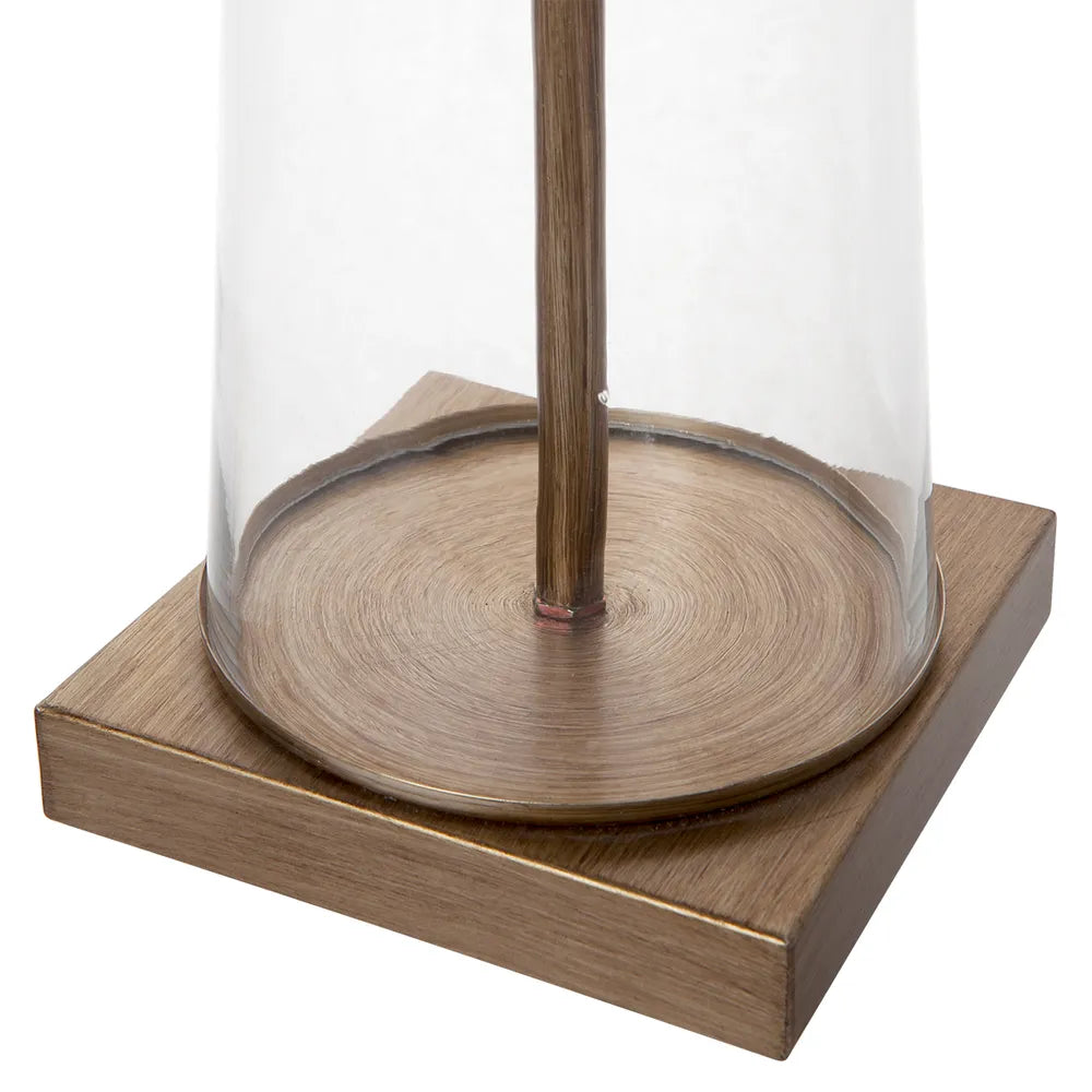 Regency Glass Table Lamp with Black Linen Shade
