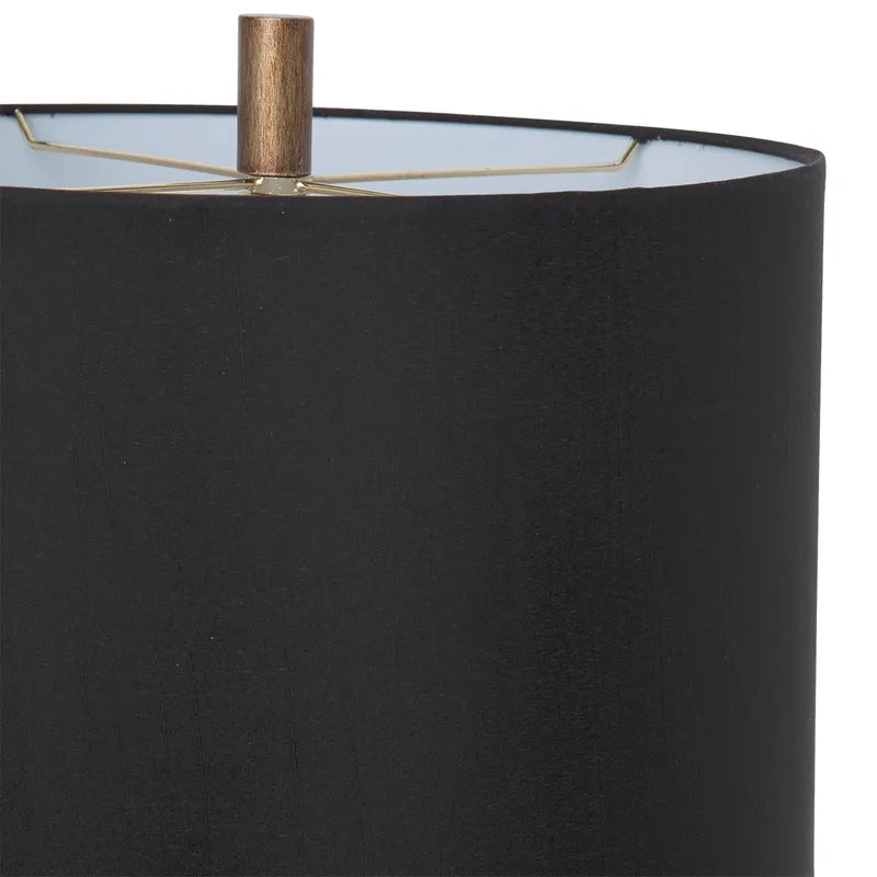 Regency Glass Table Lamp with Black Linen Shade