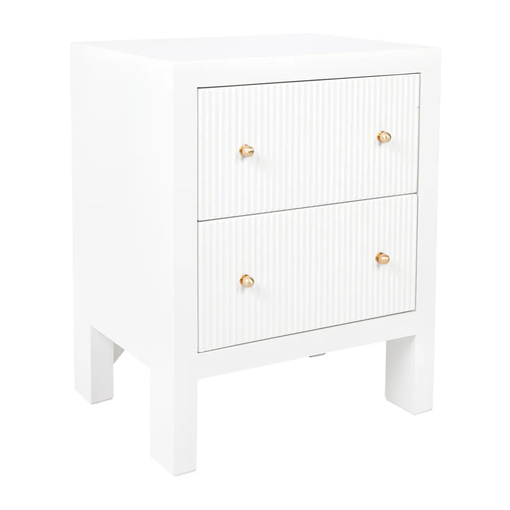 Aspen Small Bedside Table in White