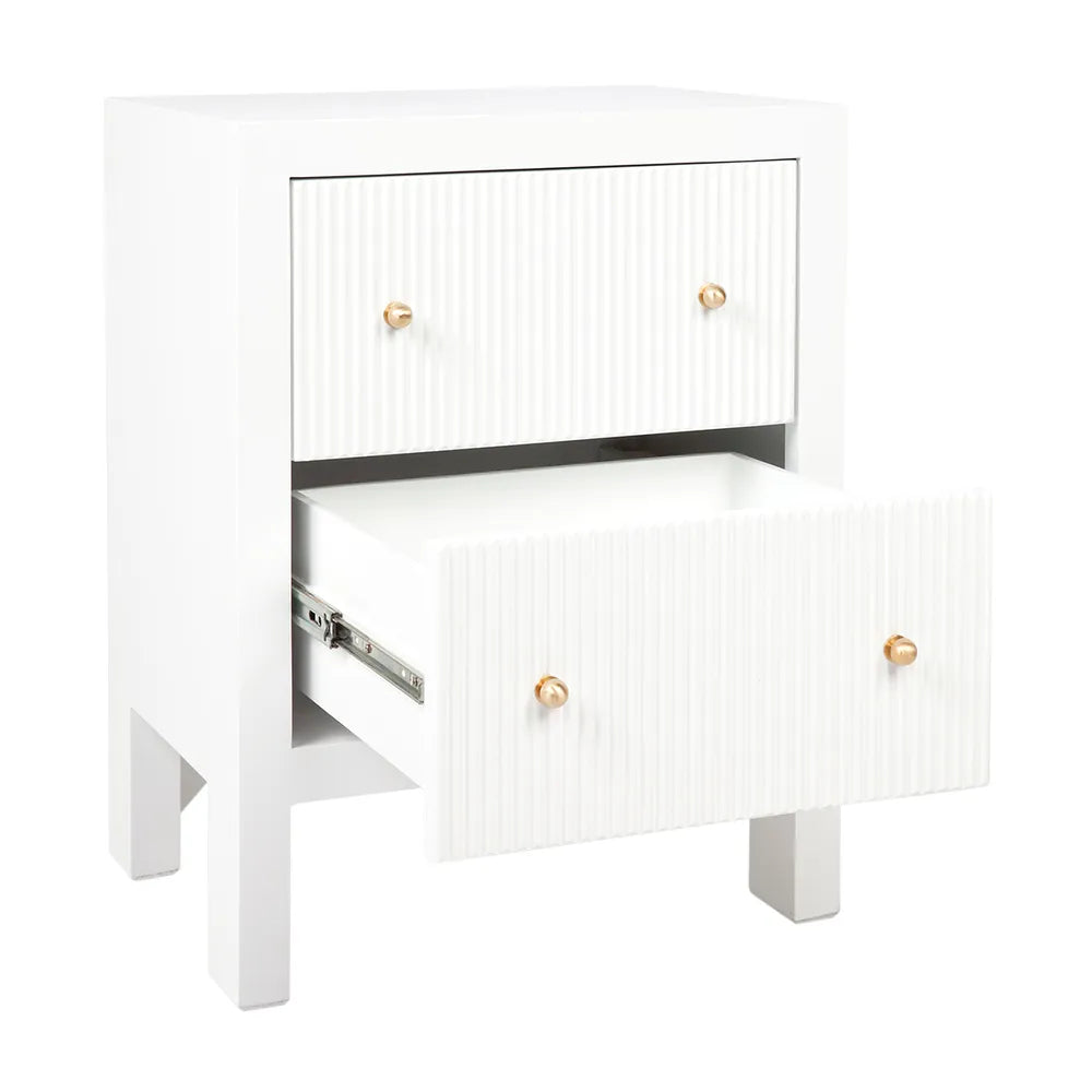 Aspen Small Bedside Table in White