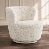 Bennett Swivel Armchair in Oyster Jacquard
