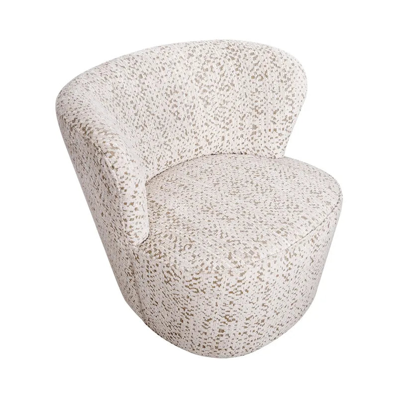 Bennett Swivel Armchair in Oyster Jacquard