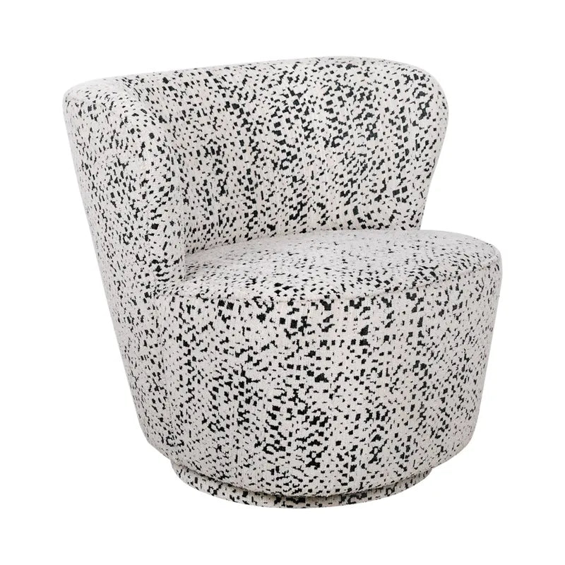 Bennett Swivel Armchair in Charcoal Jacquard