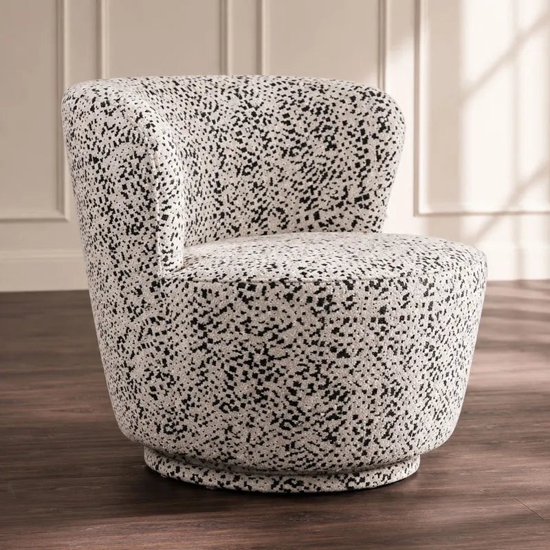 Bennett Swivel Armchair in Charcoal Jacquard