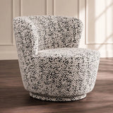 Bennett Swivel Armchair in Charcoal Jacquard